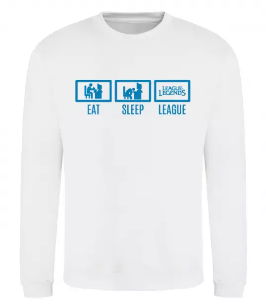 Світшот Eat sleep league Білий фото