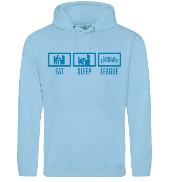 Жіноча толстовка (худі) Eat sleep league Блакитний фото