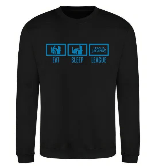Свитшот Eat sleep league Черный фото