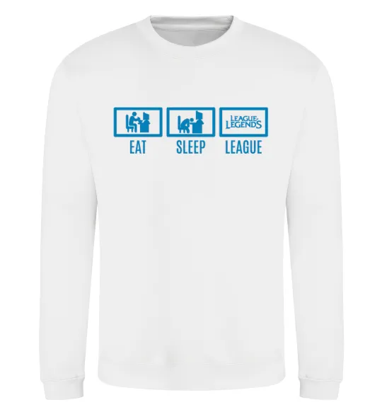 Свитшот Eat sleep league Белый фото
