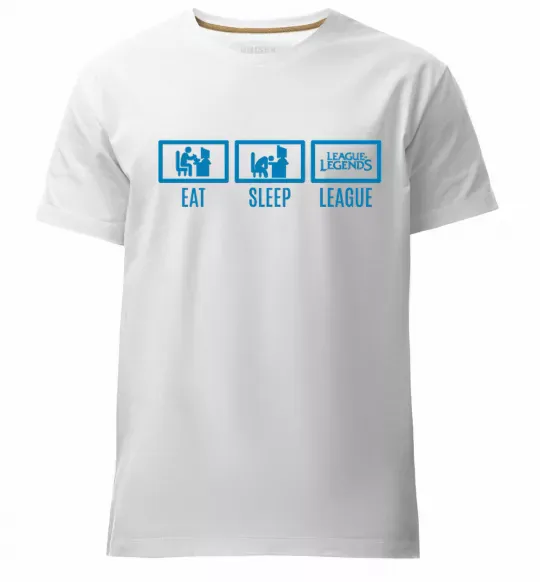 Чоловіча преміум футболка Eat sleep league Білий фото