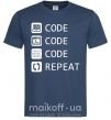 Чоловіча футболка Code code code repeat Темно-синій фото
