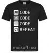 Чоловіча футболка Code code code repeat Чорний фото