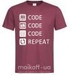 Чоловіча футболка Code code code repeat Бордовий фото
