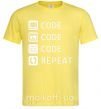 Мужская футболка Code code code repeat Лимонный фото
