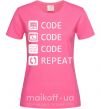 Жіноча футболка Code code code repeat Яскраво-рожевий фото
