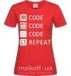 Женская футболка Code code code repeat Красный фото