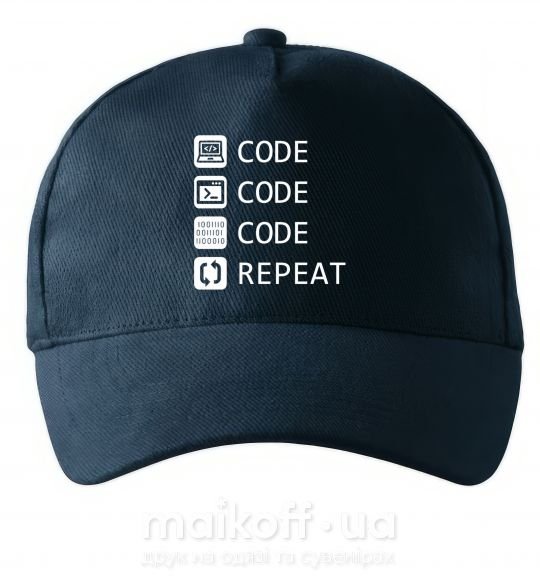 Кепка Code code code repeat Темно-синий фото