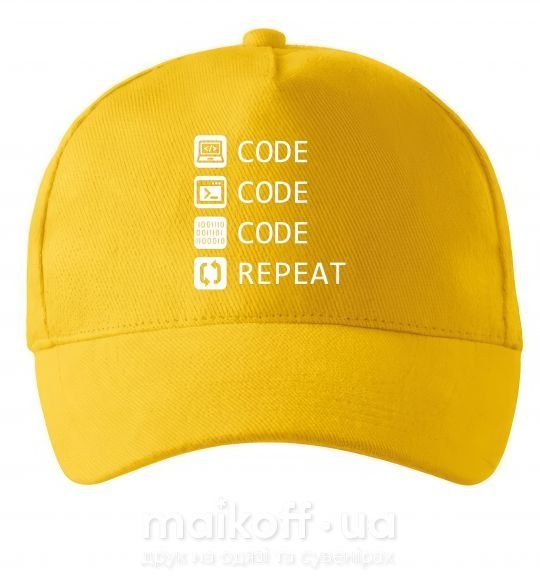 Кепка Code code code repeat Солнечно желтый фото