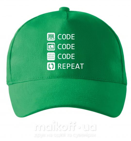 Кепка Code code code repeat Зеленый фото