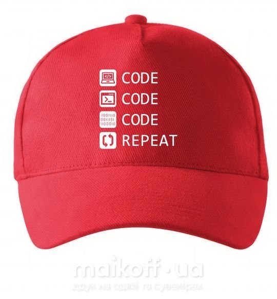 Кепка Code code code repeat Красный фото
