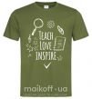 Чоловіча футболка Teach love inspire Оливковий фото
