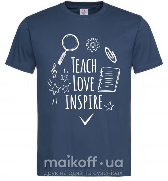 Мужская футболка Teach love inspire Темно-синий фото