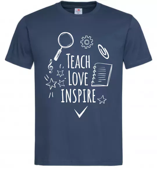 Мужская футболка Teach love inspire Темно-синий фото