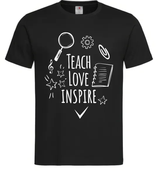 Мужская футболка Teach love inspire Черный фото