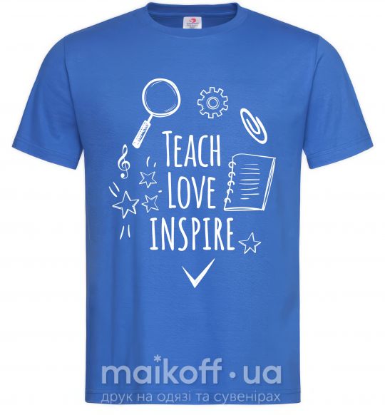 Мужская футболка Teach love inspire Ярко-синий фото