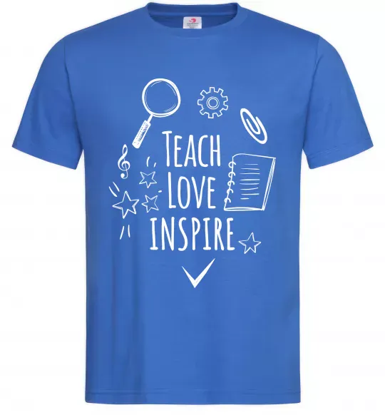 Мужская футболка Teach love inspire Ярко-синий фото