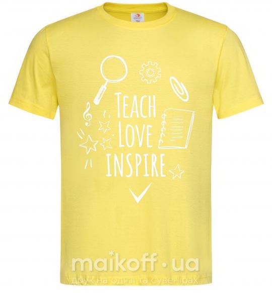 Чоловіча футболка Teach love inspire Лимонний фото