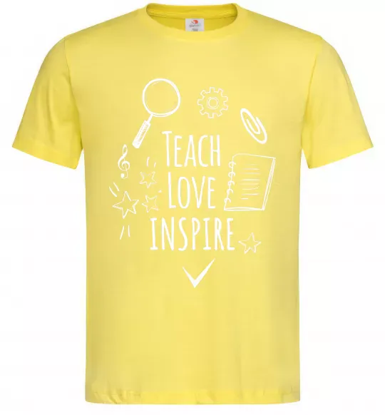 Мужская футболка Teach love inspire Лимонный фото