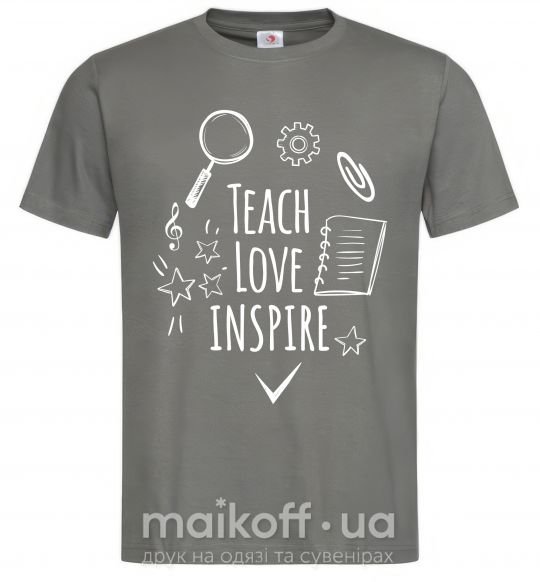 Чоловіча футболка Teach love inspire Графіт фото