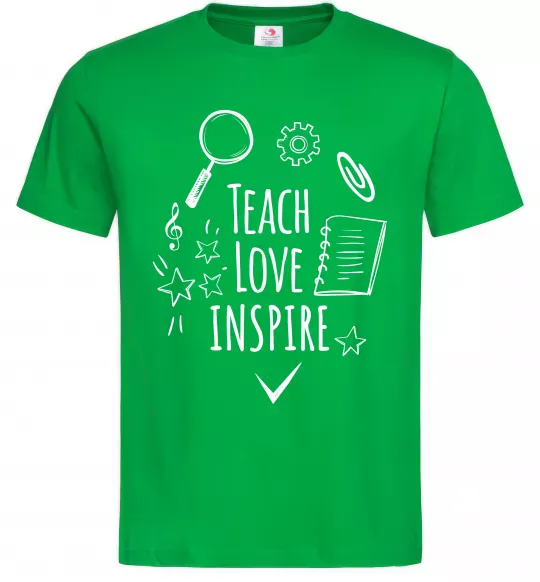 Мужская футболка Teach love inspire Зеленый фото