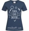 Жіноча футболка Teach love inspire Темно-синій фото