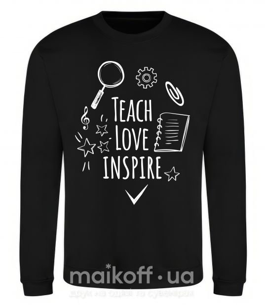 Світшот Teach love inspire Чорний фото