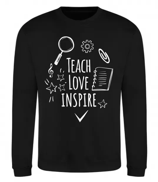 Свитшот Teach love inspire Черный фото
