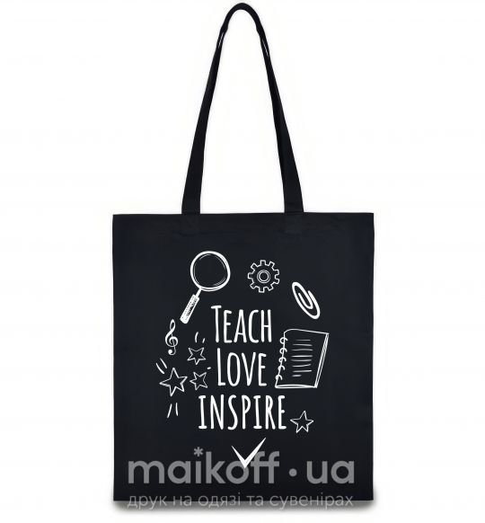 Еко-сумка Teach love inspire Чорний фото