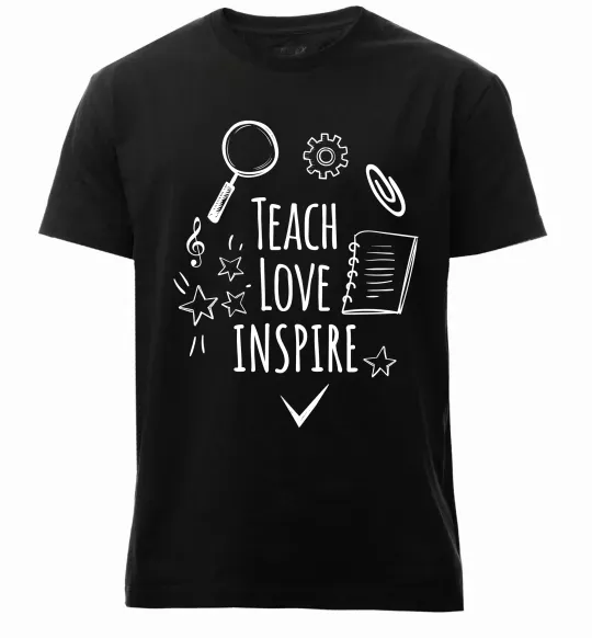 Чоловіча преміум футболка Teach love inspire Чорний фото