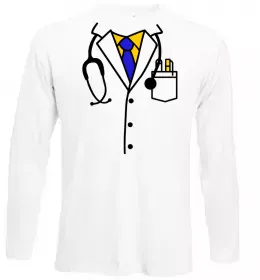 Лонгслив Be nice to me i may be your doctor Белый фото