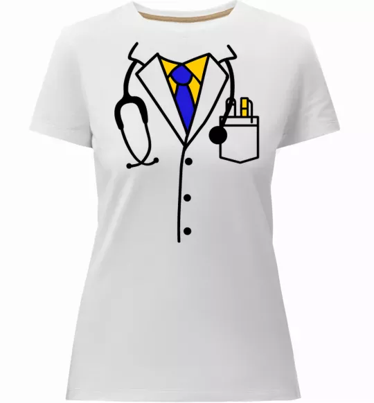 Женская премиум футболка Терапевт Белый фото