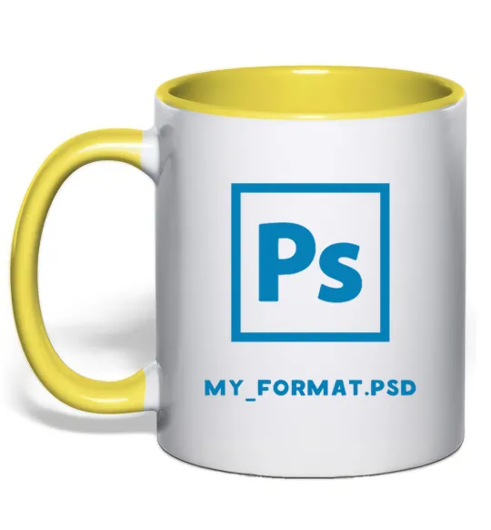 Чашка з кольоровою ручкою My format PSD Лимонний фото