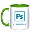 Чашка с цветной ручкой My format PSD Зеленый фото