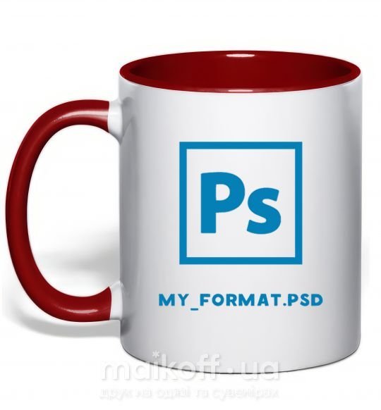 Чашка з кольоровою ручкою My format PSD Червоний фото