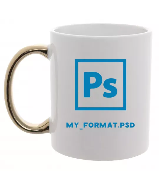 Чашка с цветной ручкой My format PSD Золото фото