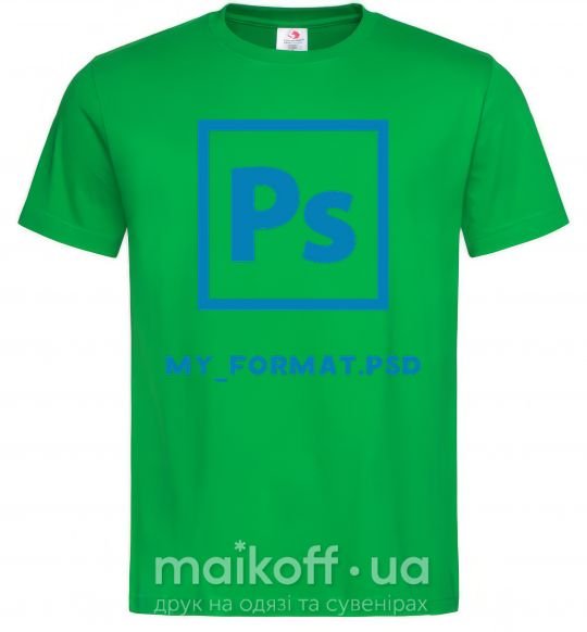 Мужская футболка My format PSD Зеленый фото