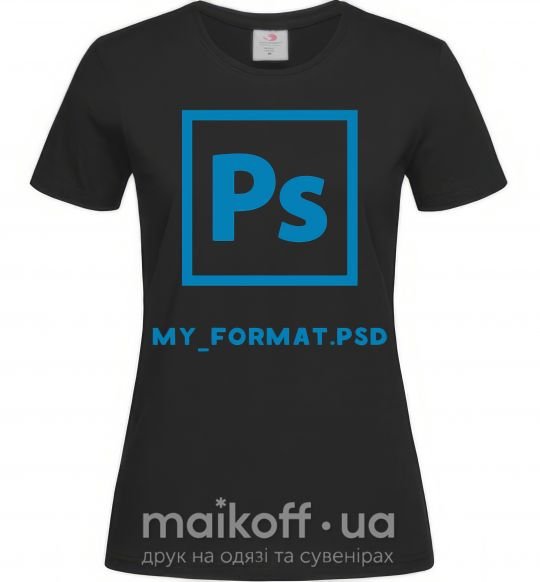 Женская футболка My format PSD Черный фото