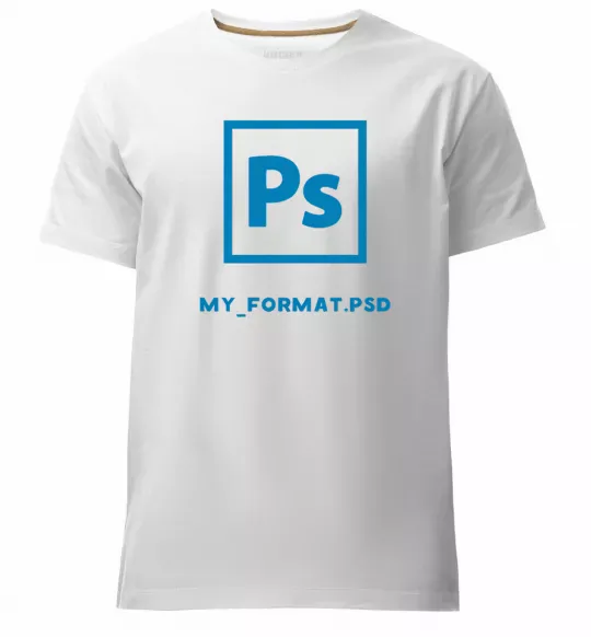 Мужская премиум футболка My format PSD Белый фото