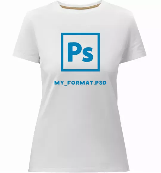 Жіноча преміум футболка My format PSD Білий фото