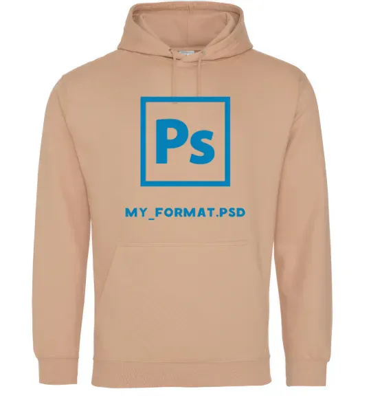 Женская толстовка (худи) My format PSD Песочный фото