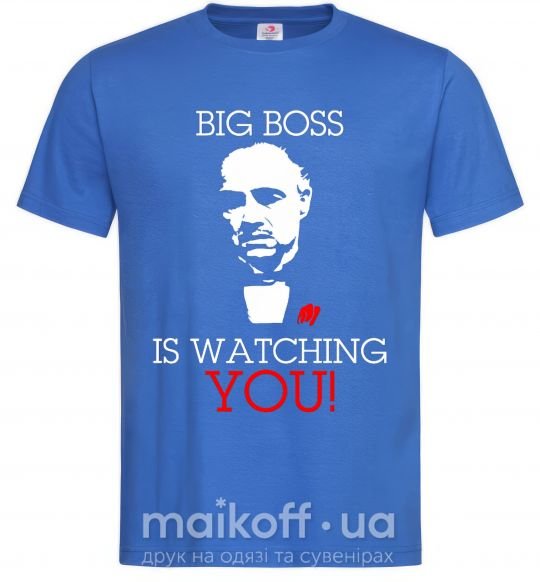 Чоловіча футболка Big boss is watching you Яскраво-синій фото