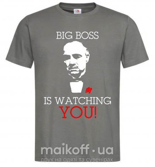 Мужская футболка Big boss is watching you Графит фото