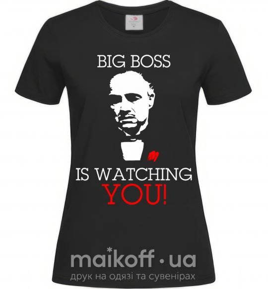 Жіноча футболка Big boss is watching you Чорний фото
