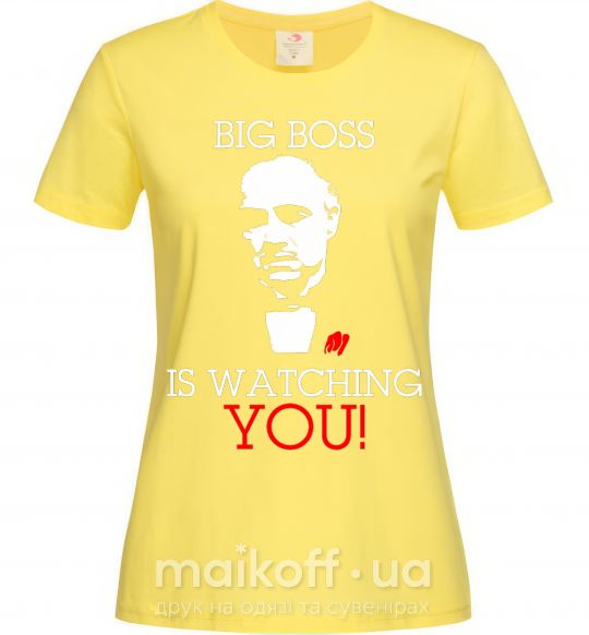 Жіноча футболка Big boss is watching you Лимонний фото