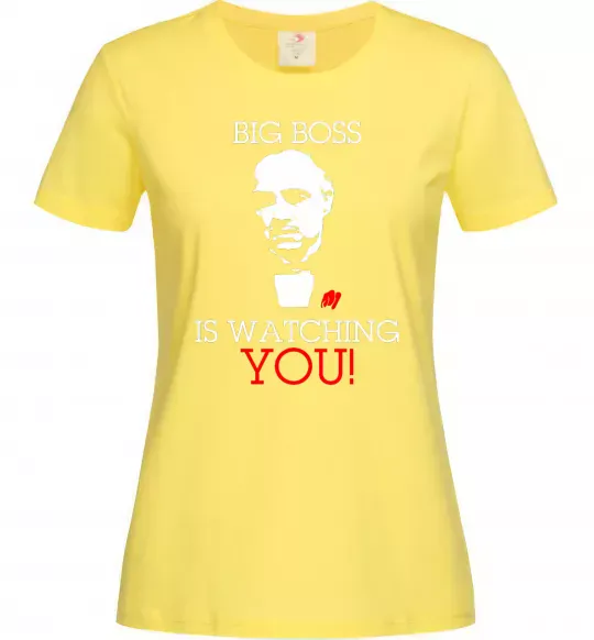 Жіноча футболка Big boss is watching you Лимонний фото