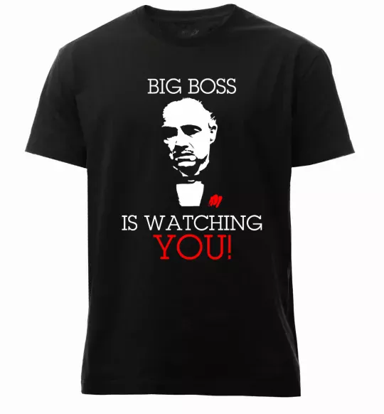 Мужская премиум футболка Big boss is watching you Черный фото