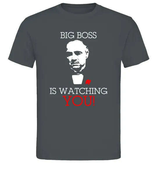 Мужская футболка Big boss is watching you Графит фото