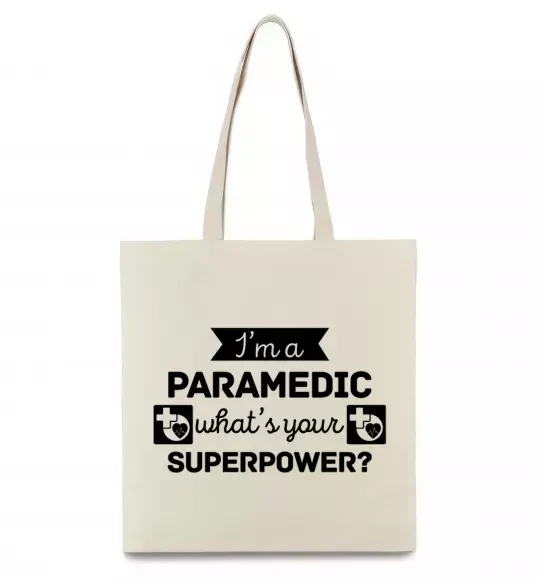 Эко-сумка I'm a paramedic what's your superpower Бежевый фото
