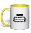 Чашка с цветной ручкой I'm a paramedic what's your superpower Солнечно желтый фото